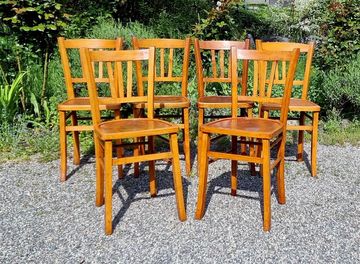 6 country bistro chairs 40s