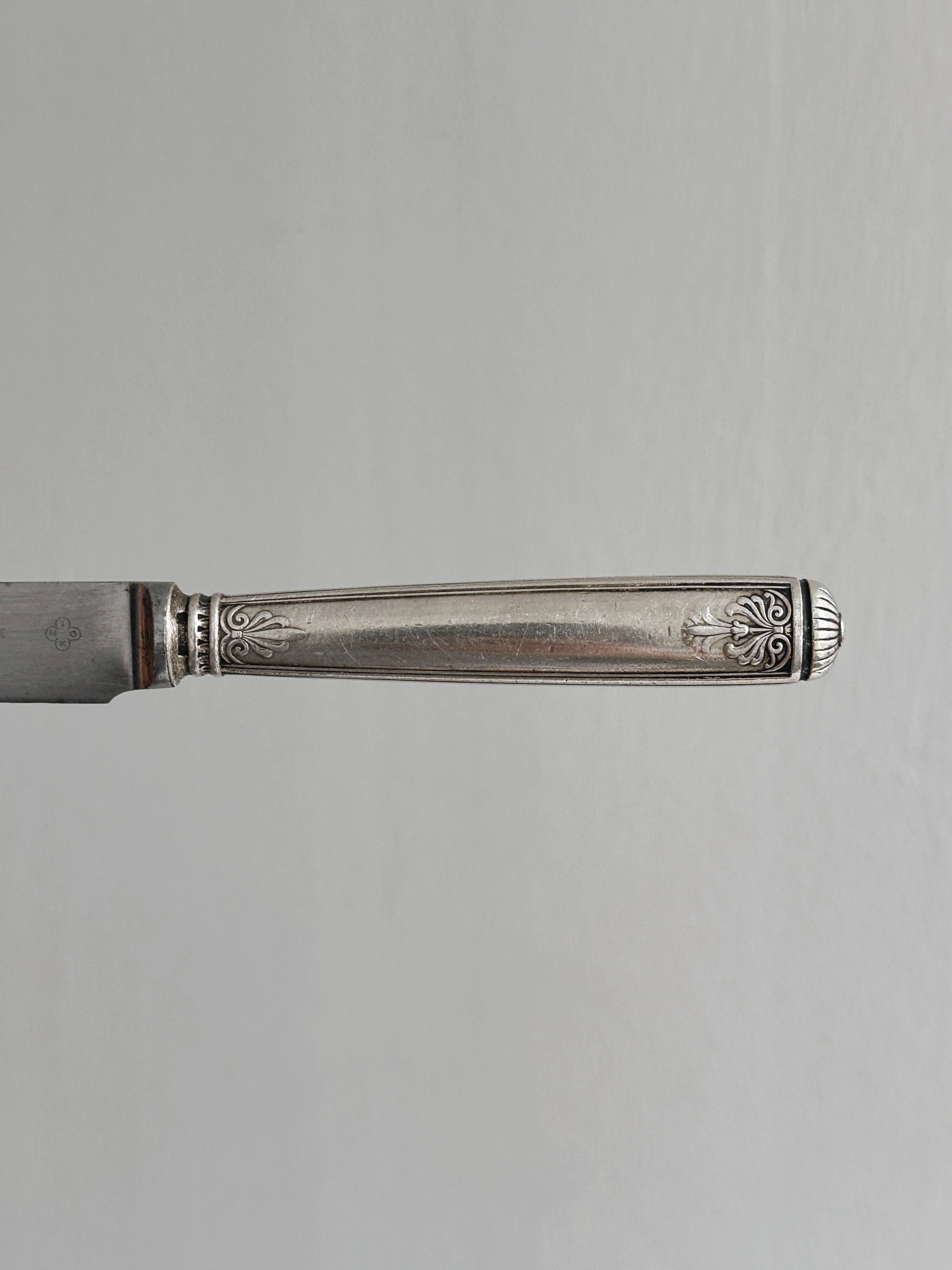 5 antique Christofle silver-plated knives