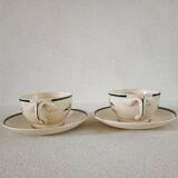 2 Gien tea cups and saucers