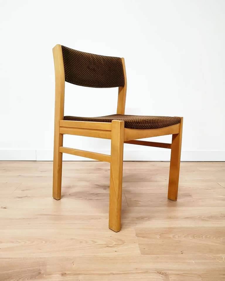 Set of 4 vintage chairs in thick velvet