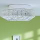 Glass flush mount light for ceiling or wall
