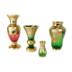 Vase en verre de bohême, émail élevé, or, années 1950, tchécoslovaquie