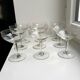 Set of 9 champagne glasses in crystal engraved 30s