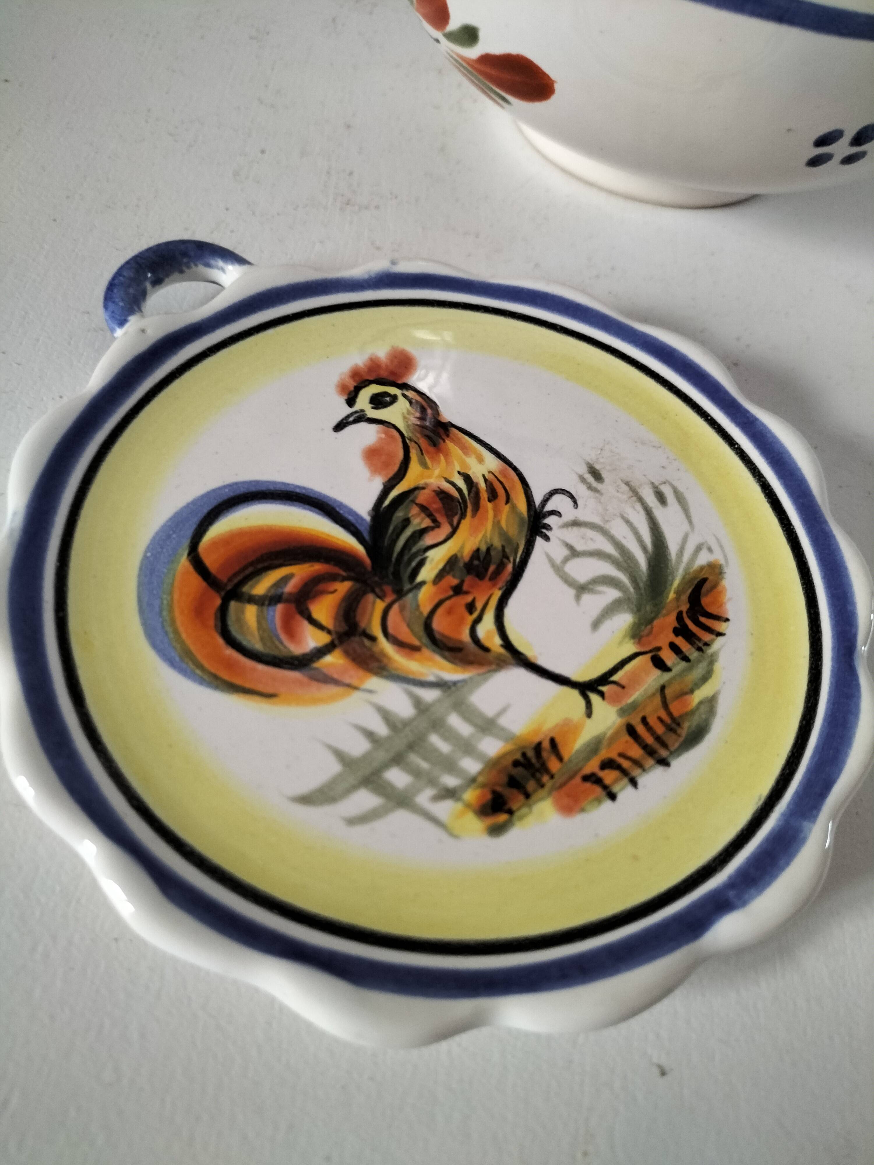 Henriot Quimper bowl with handle and cup