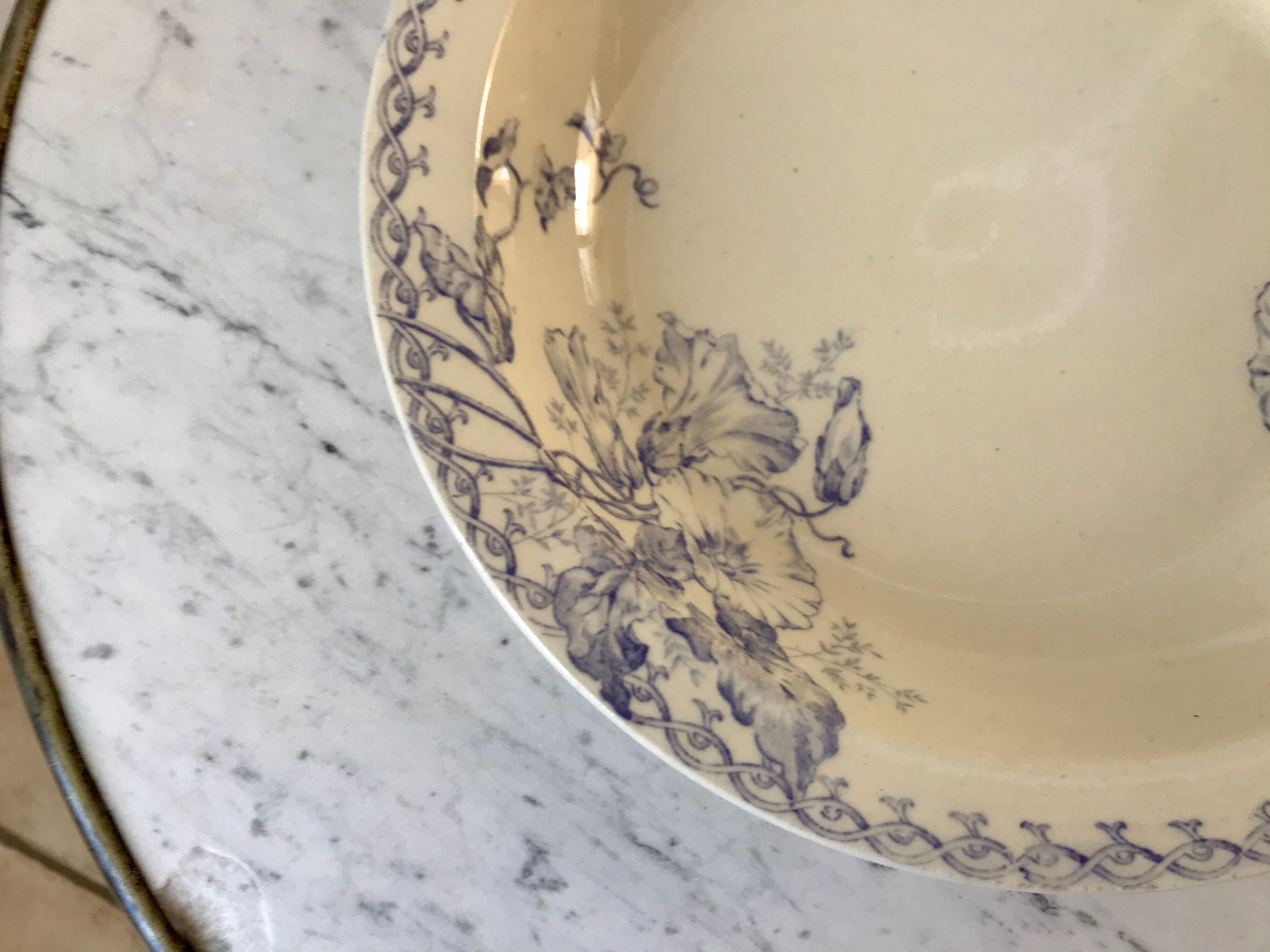 Flat hollow Iron earth model "July" lilac late nineteenth