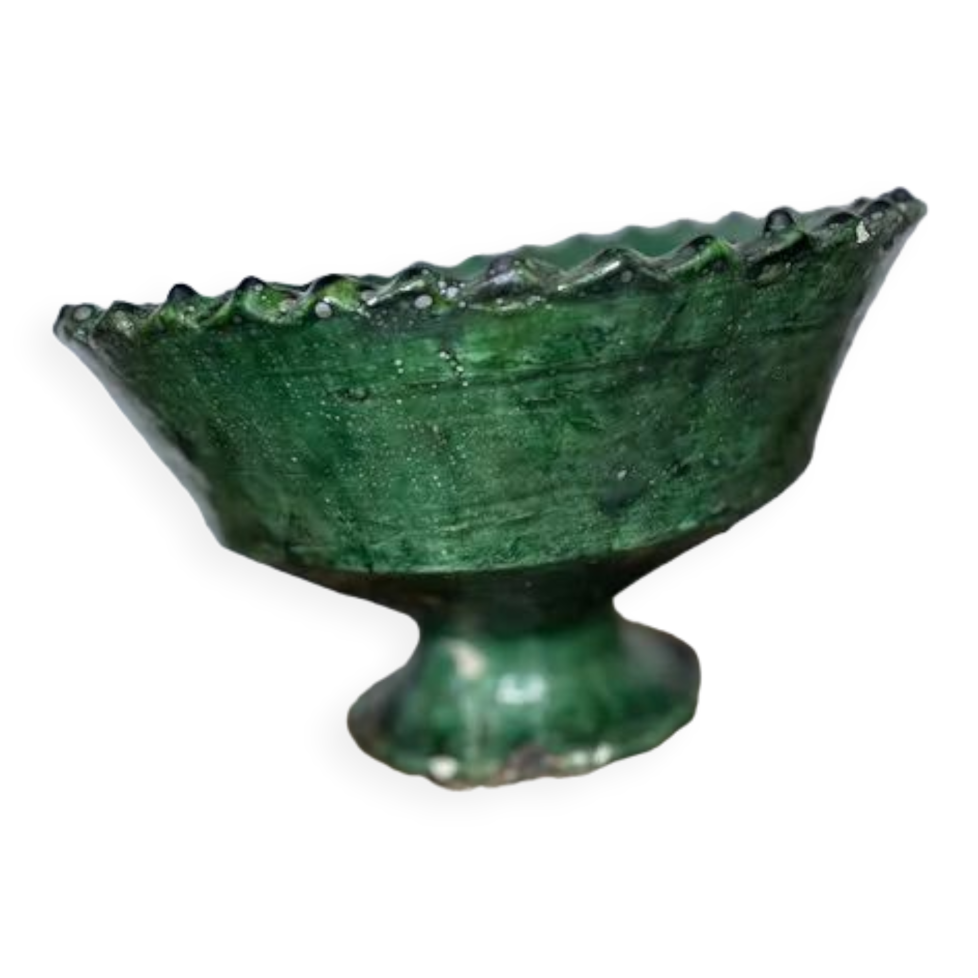 Tamegroute pottery serrated bowl