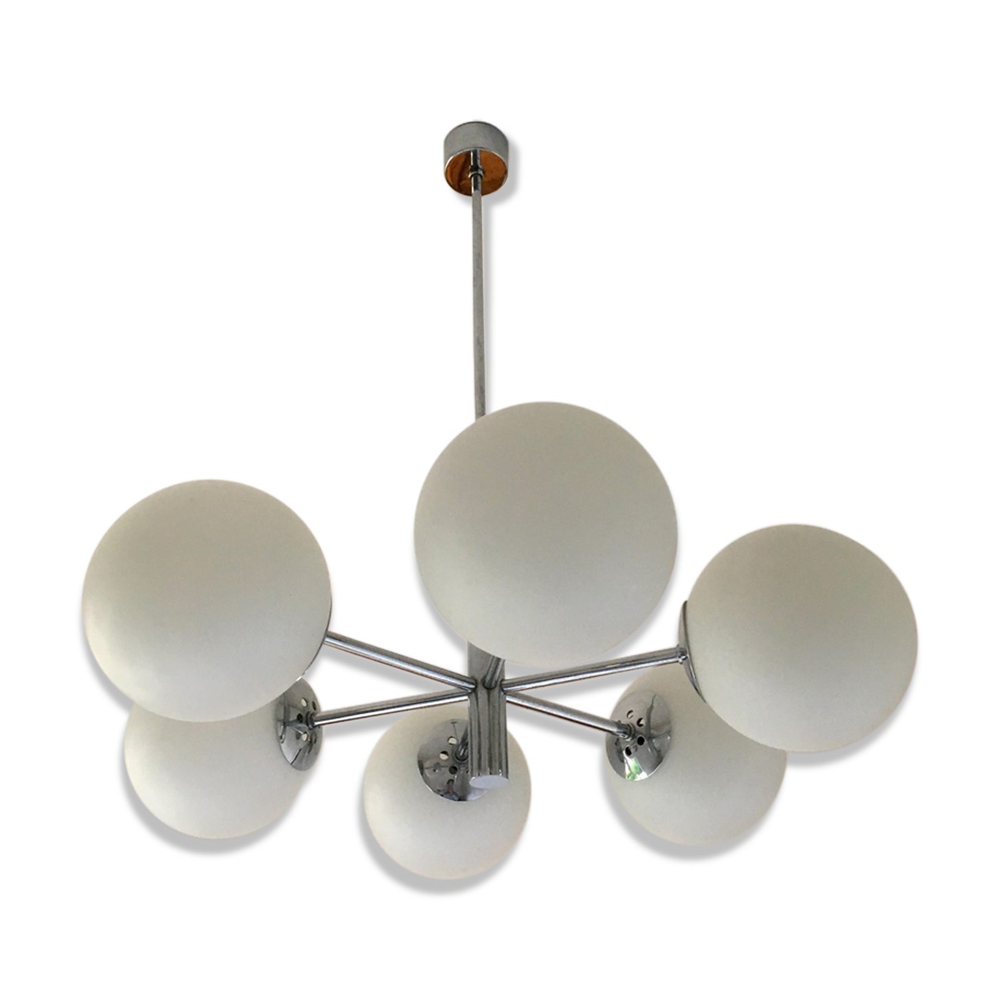 Chandelier vintage 70s chrome and _closes