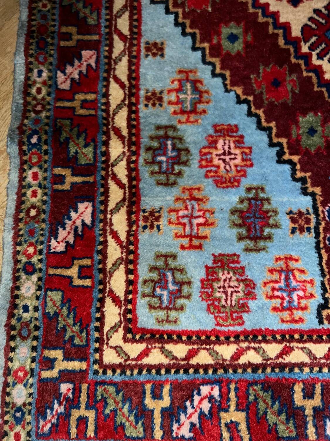 Handmade Samarkand wool rug, circa 1970 Khotan