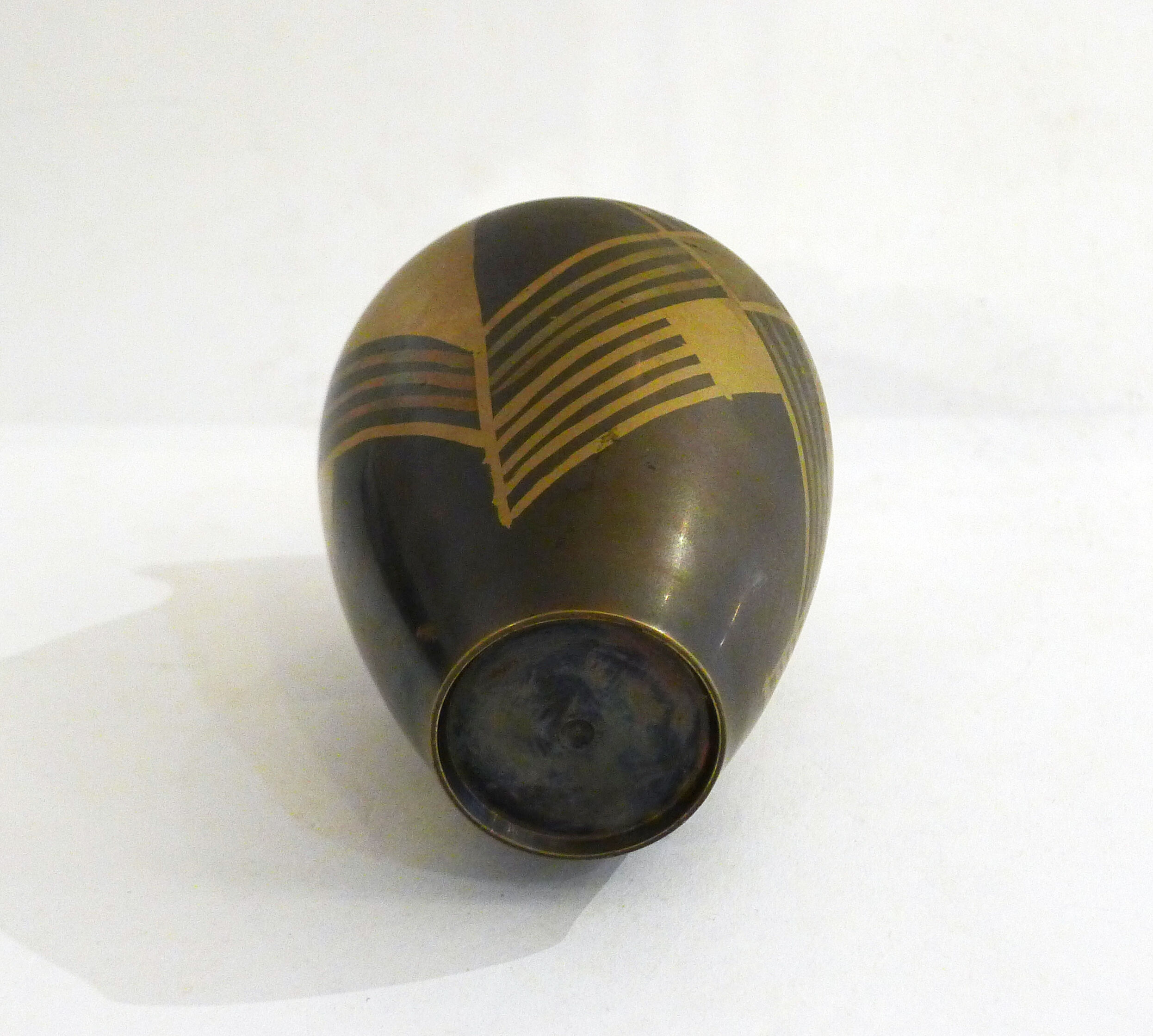 Small art deco copperware vase
