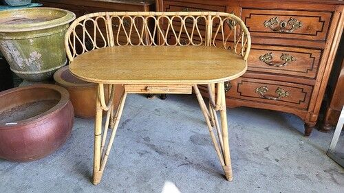 Rattan desk with 1 drawer ref JE