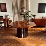 Dining table elm burl Roche Bobois Jean Claude Mahey vintage