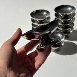 12 coupelles sur pied en acier inoxydable vintage