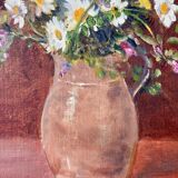 Framed floral oil painting