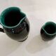 Set of 2 pitchers with braided handles, in Grandjan-Jourdan Vallauris earthenware, 1950