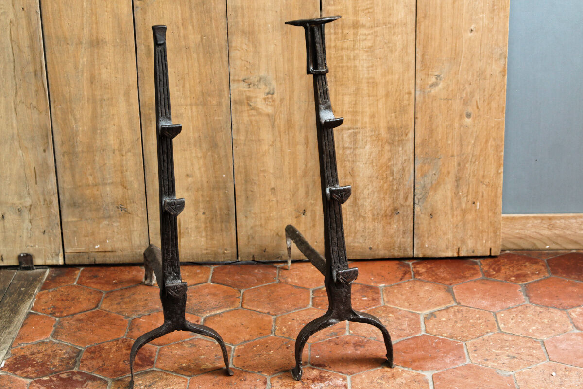 Pair of landiers, seventeenth century