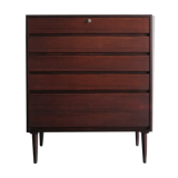 Scandinavian midcentury darkwood chest of drawers 1950s