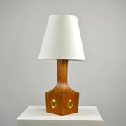 Lampe de table, teck et laiton, années 1960, Suède