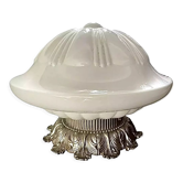 Art Deco ceiling lamp in white opaline