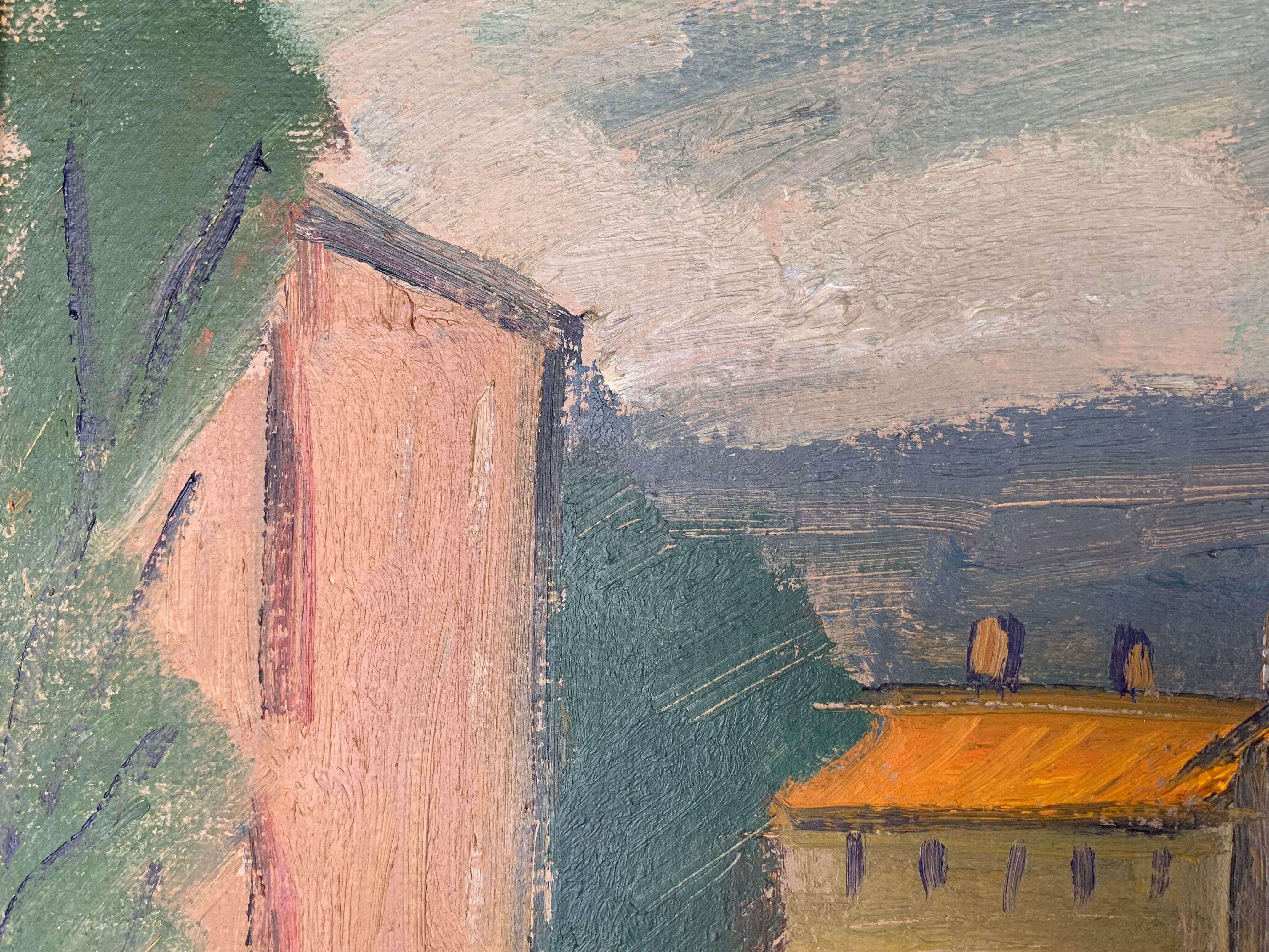 Swedish Modernism oil  landscape by I. Broberg