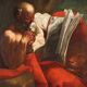 Ancient painting of Saint Jerome, oil on canvas, Italy 17th century.