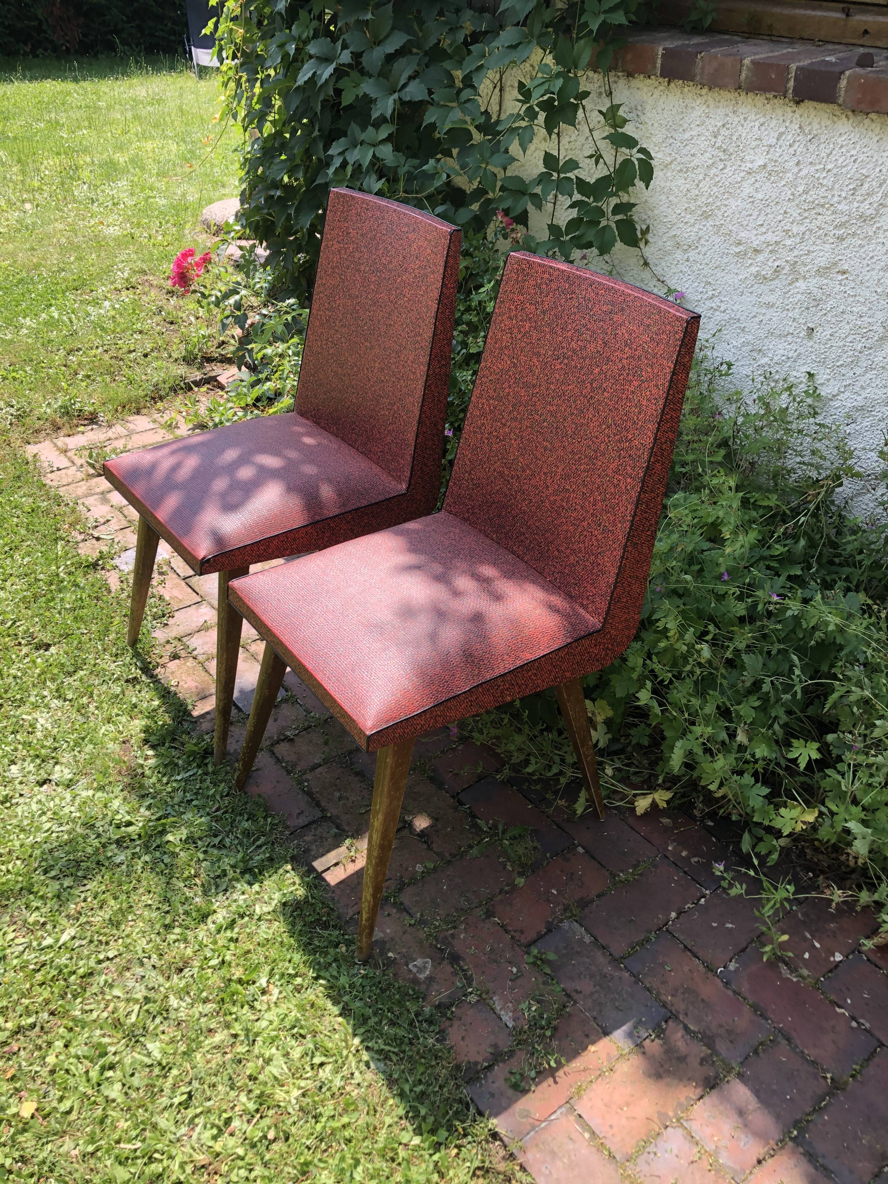 Pair of vintage chairs/compass feet