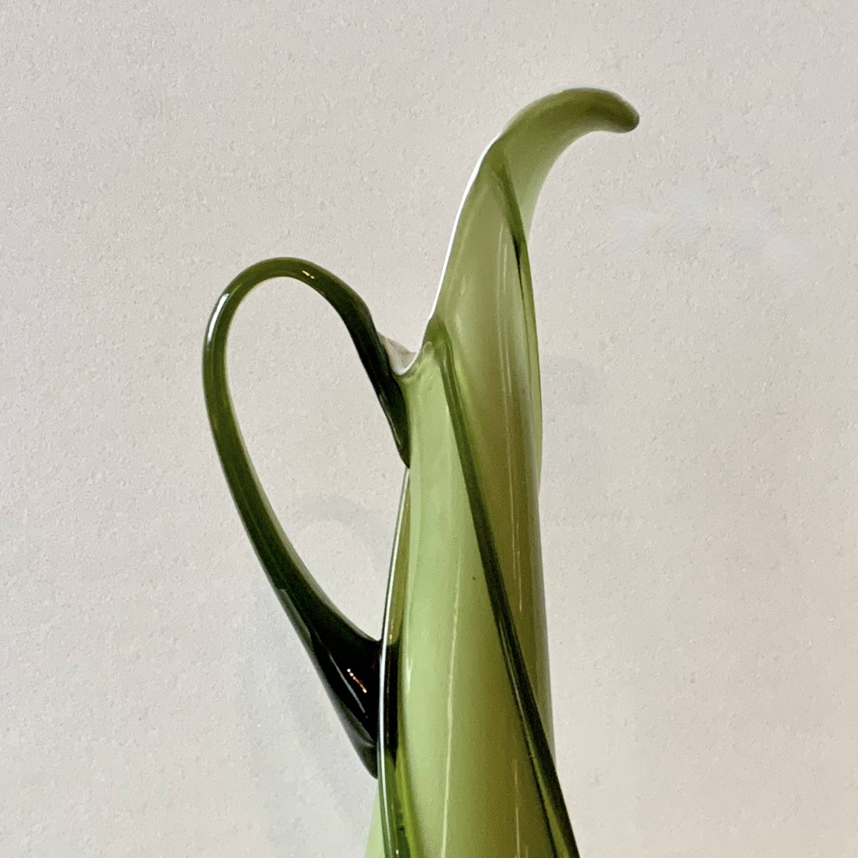 Vintage vase in green blown glass - Fratelli Betti Cristallerie - Empoli