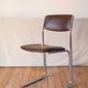 Office chair in brown skai and chrome tubular legs design 1970