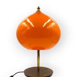 Mid-century modern orange glass Table lamp, Vistosi Italy, 1960s