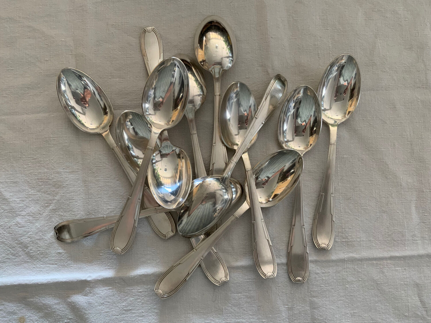 12 silver-plated spoons