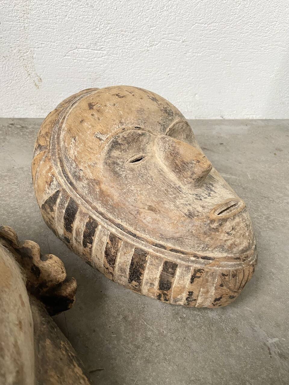 Pair of African Fang and Punu masks from Gabon