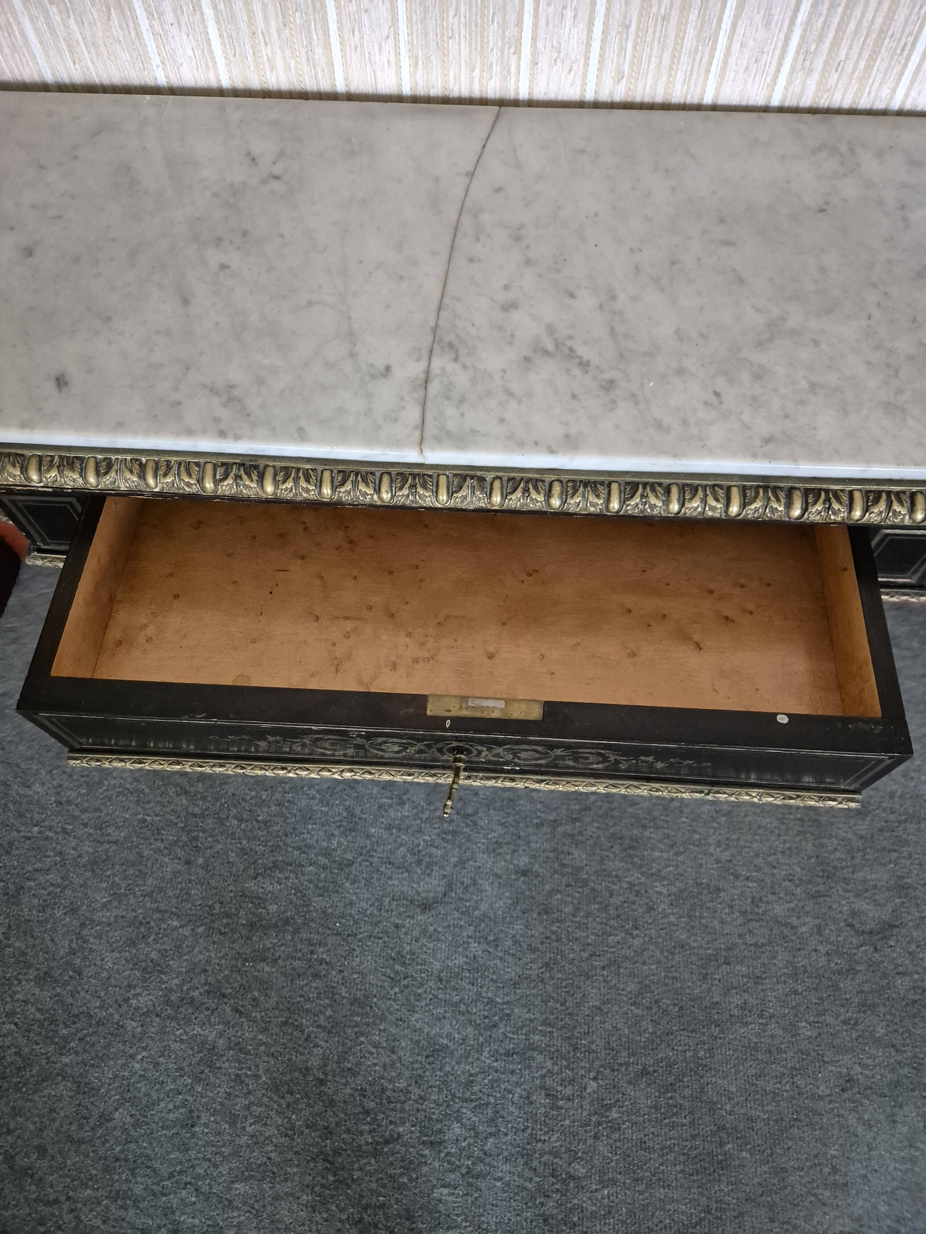 Console - marble, brass and wood