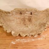 Bain d'oiseau antique en coquille de ciment