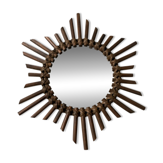 Rattan sun mirror