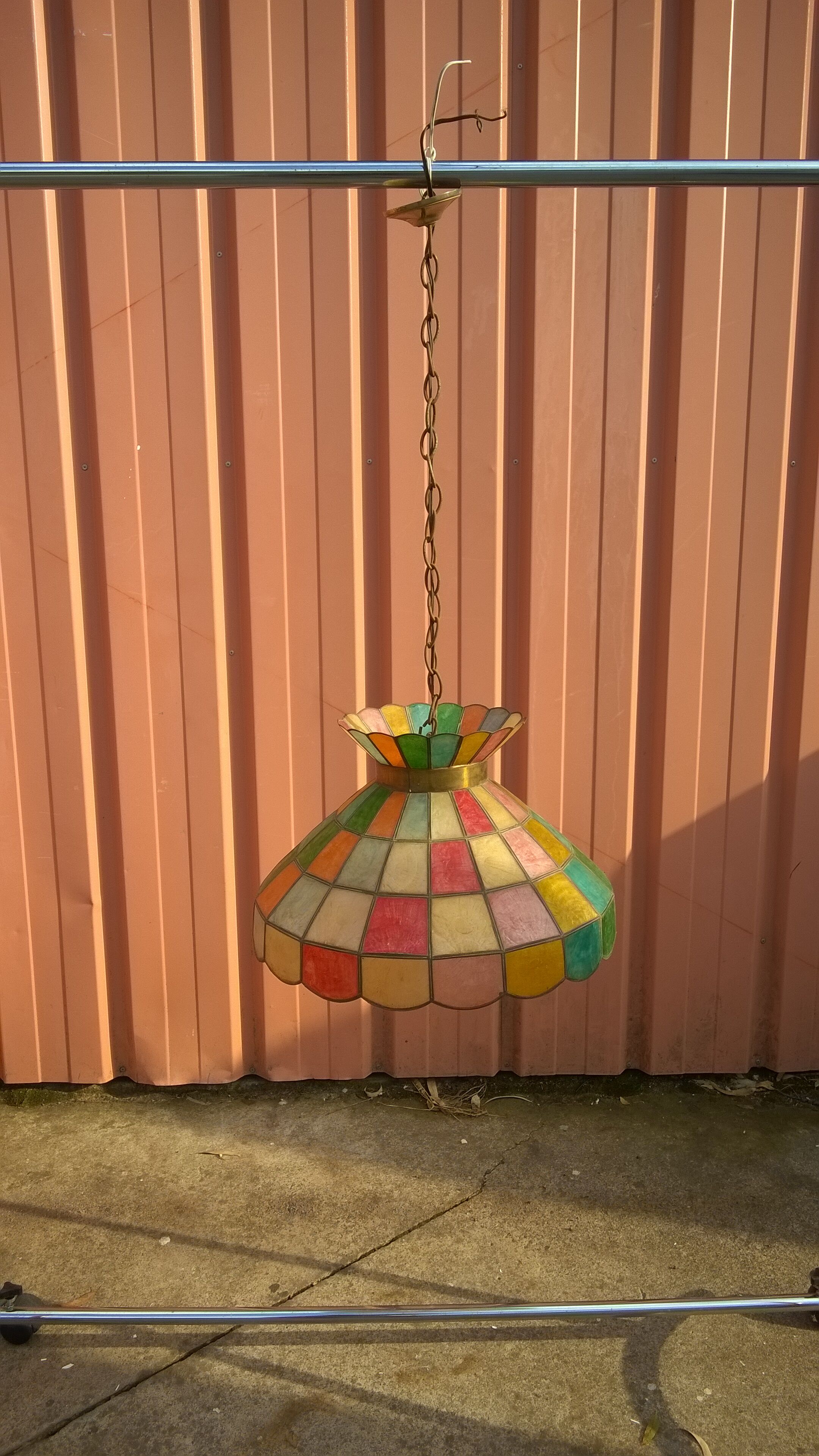 Multicolored mother-of-pearl chandelier