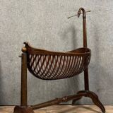 Empire Mahogany Swan Neck Cradle in the Shape of a Basket Circa 1810