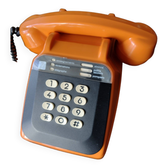 Ancien Téléphone Orange Vintage Socotel S63 Collection