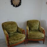 Fauteuils bergere anglais vert