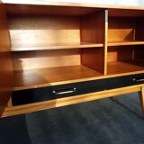 Sideboard in teck and formica black design Charles Ramos