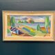 Original Mid Century Swedish Oil On Canvas — Fractured Horizon By Yngve Andersson — Signed — Vintage & Framed — 34 × 62 Cm (13.4" × 24.4")