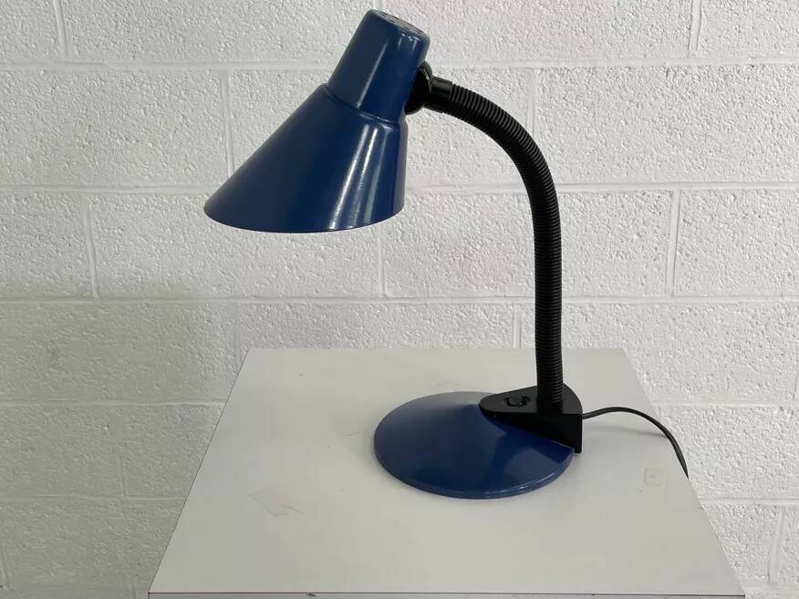 90s blue industrial desk lamp