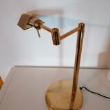 Golden metal reading lamp 2 articulated arms