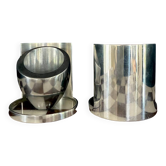 Pair of steel "Coque" candlesticks - 1970