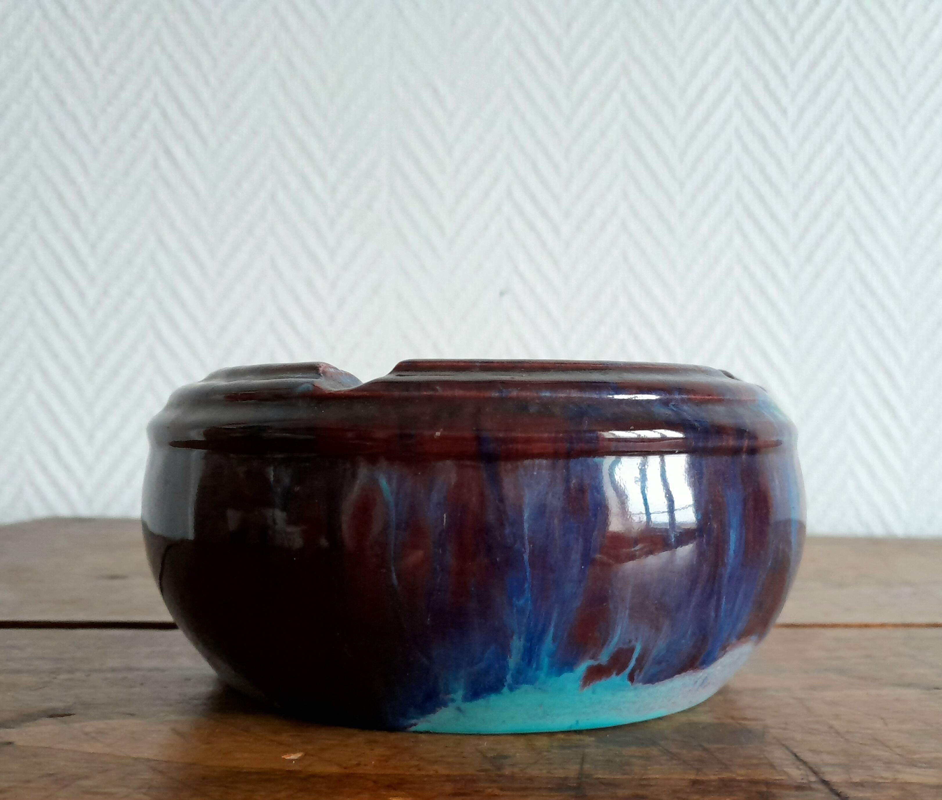 D.Larcher flamed stoneware ashtray