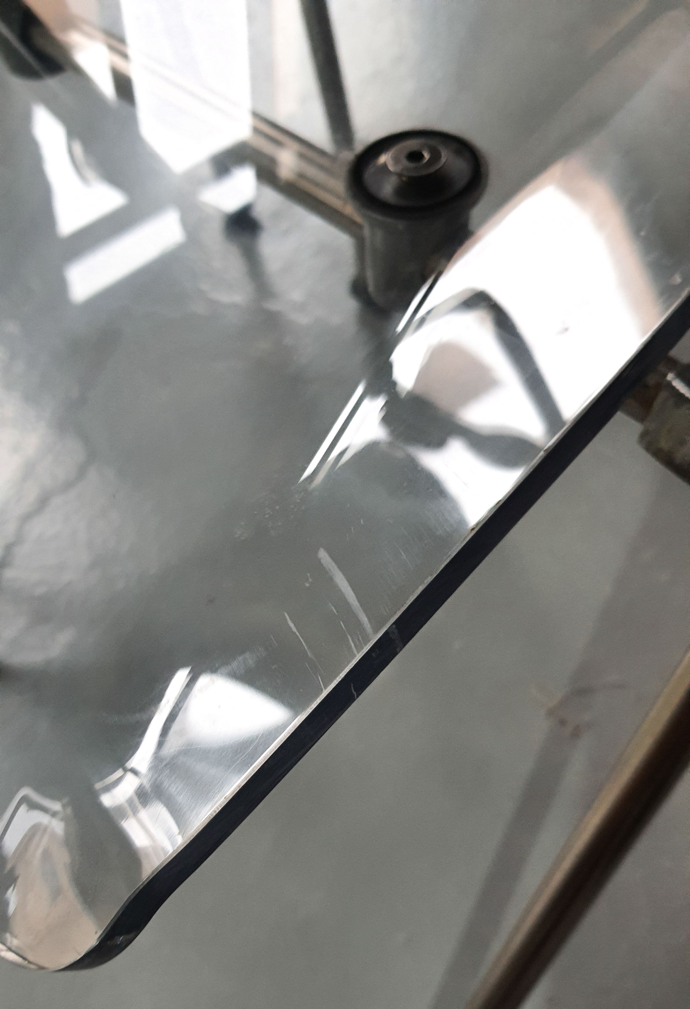 Pair of modern folding chairs in plexiglass