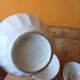 Set of 3 white and gold antique bowls - porcelain cups