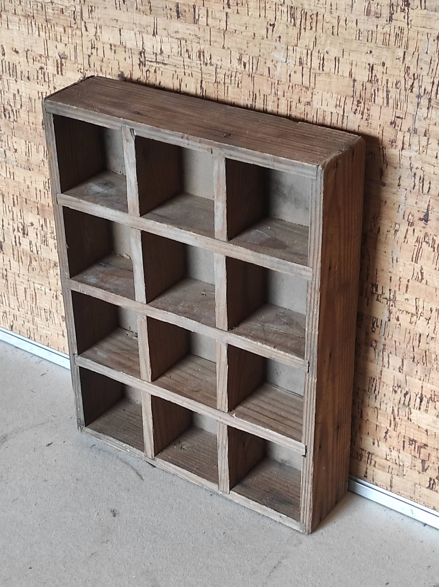 Vintage workshop wood locker in industrial fir 12 factory storage