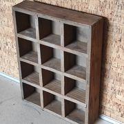 Vintage workshop wood locker in industrial fir 12 factory storage