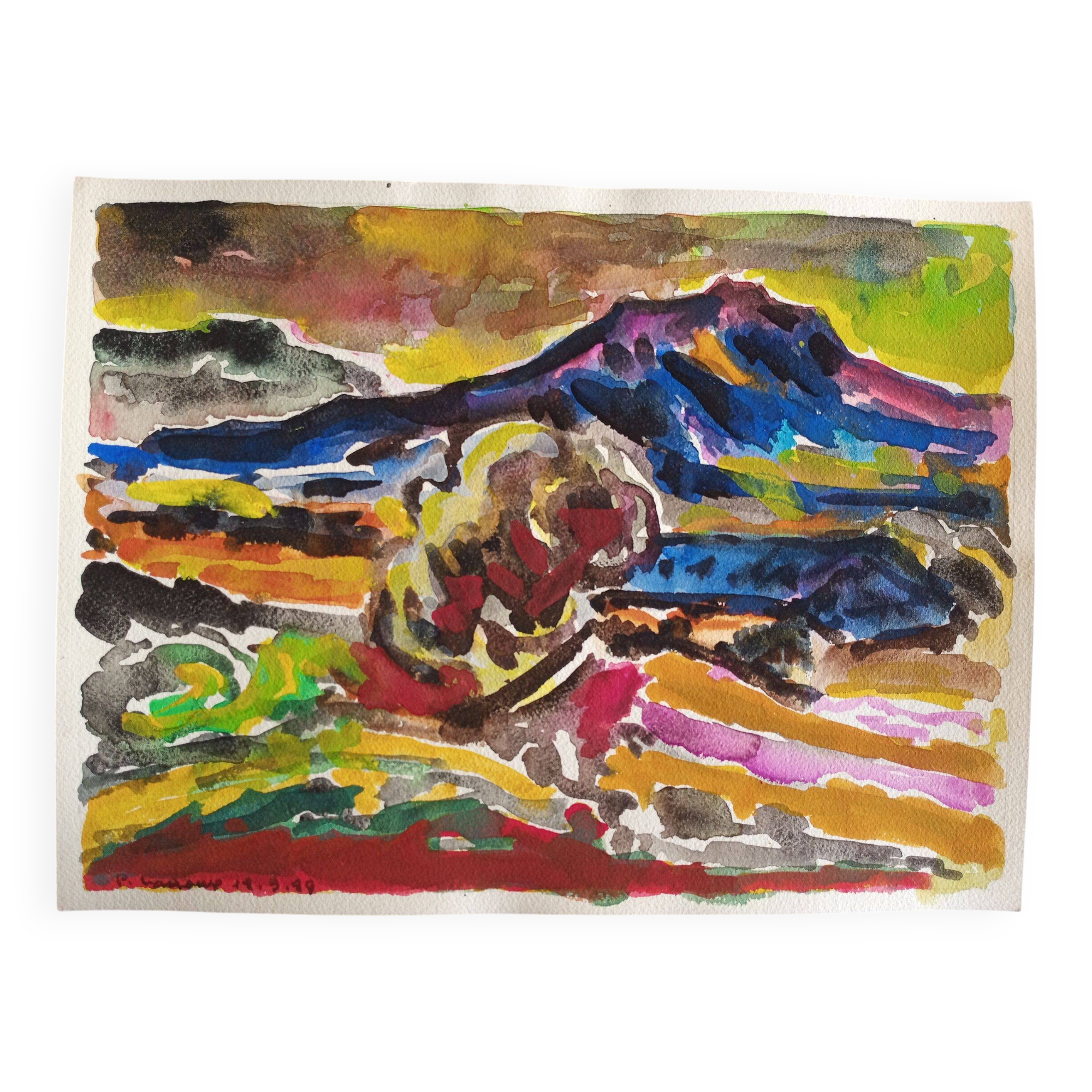 Pierre Lacroux (1909-1993) Gouache on paper, 1989