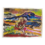 Pierre Lacroux (1909-1993) Gouache on paper, 1989