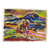 Pierre Lacroux (1909-1993) Gouache on paper, 1989